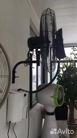 Вентилятор с распылением воды подвесной с д/у