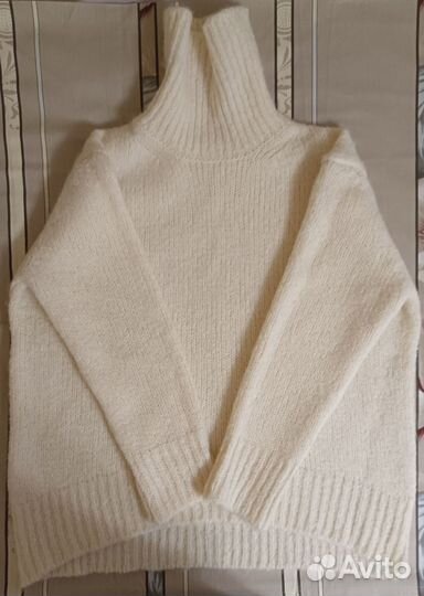Свитер с горлом шерсть альпака новый
