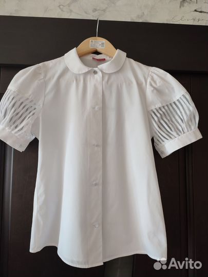 Блузка школьная белая для девочки 152 158