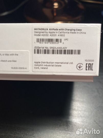 Наушник Airpods правый+кейс. Оригинал