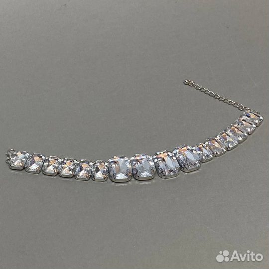 Колье ожерелье чокер из крупных страз бижутерия