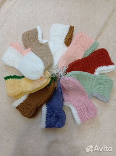 Носки короткие вязаные ручной работы женские