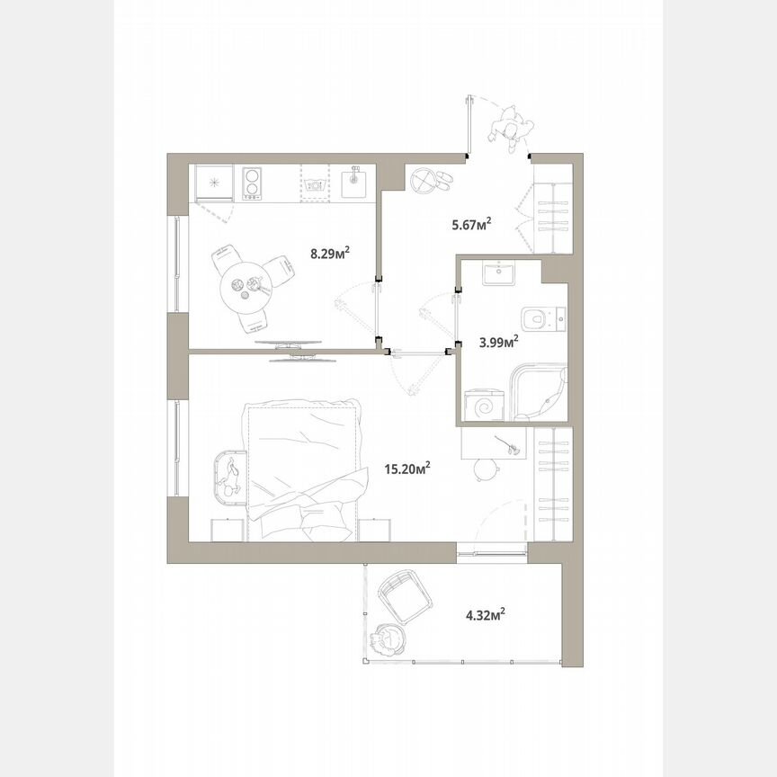 1-к. квартира, 35,3 м², 5/12 эт.
