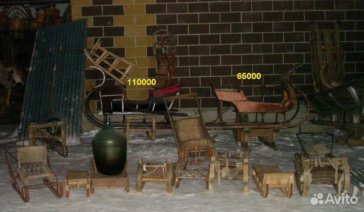 Санки деревянные сани старинные салазки и аренда