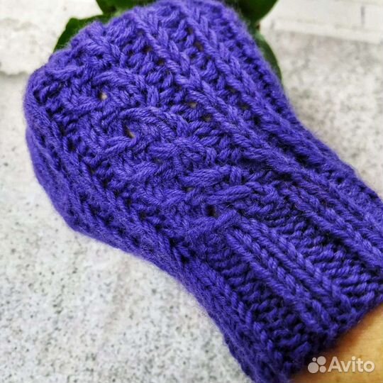 Варежки 100/ шерсть,вязка в две нити