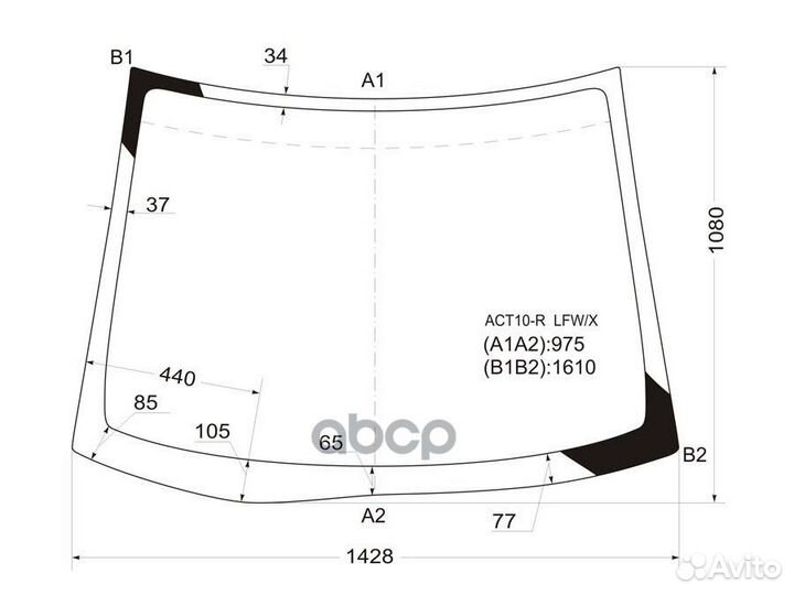 Стекло лобовое toyota OPA 00-05 ACT10-R LFW/X XYG