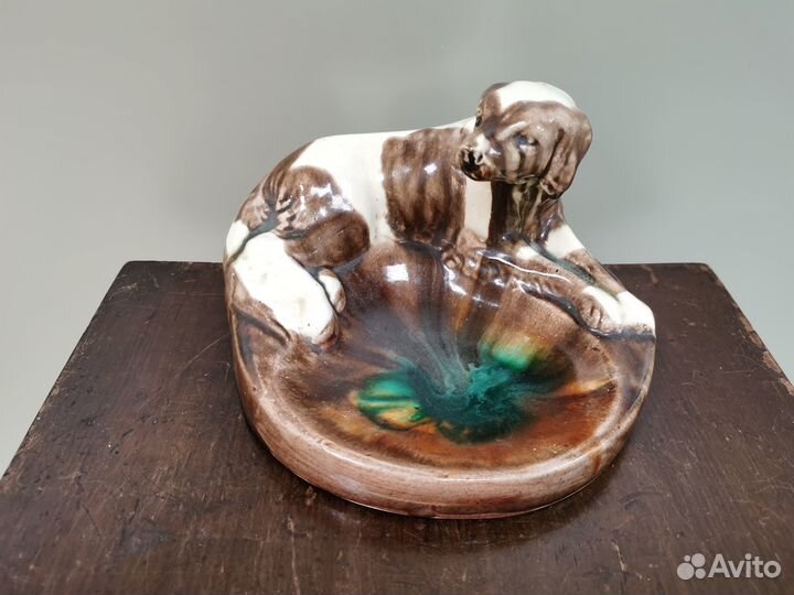 Пепельница собака СССР Константиновка керамика