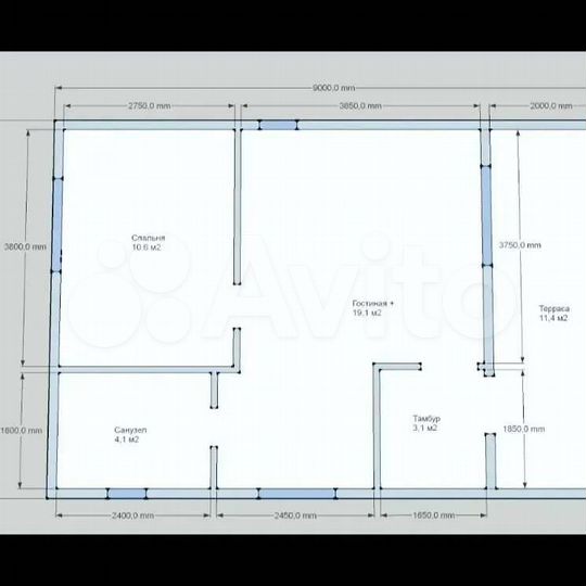 Дом 54 м² на участке 9,5 сот.