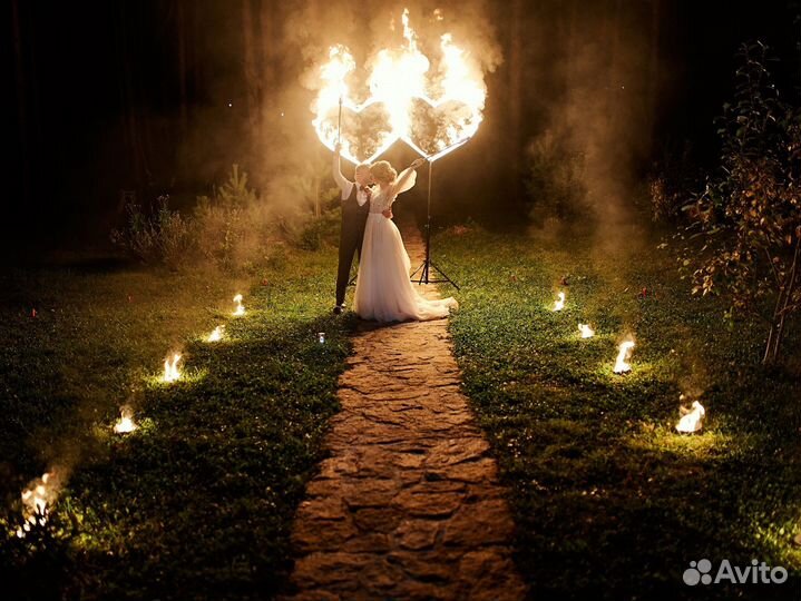 Пиротехническое шоу горящие сердца