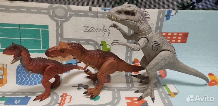 Динозавры jurassic world mattel Индоминус,мозазавр