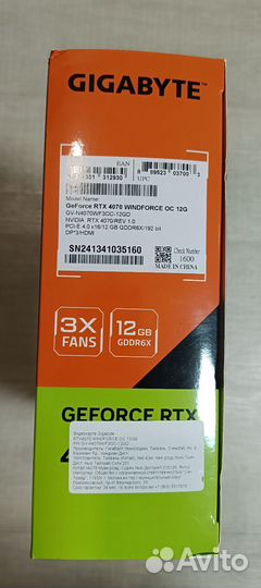 Gigabyte GeForce RTX 4070 Windforce OC 12Gb. Новая