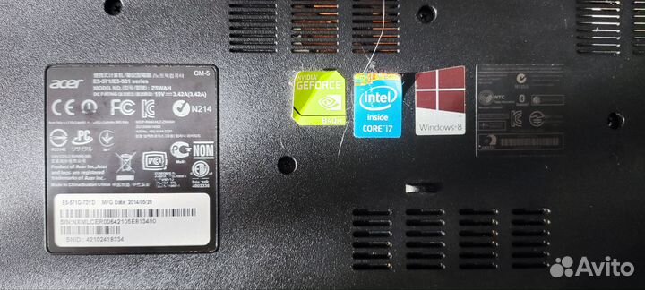 Ноутбук acer i7/8gb/240 ssd