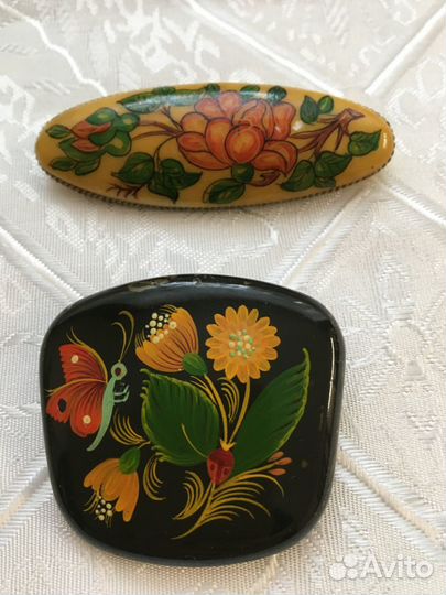 Финифть. Винтажные украшения. Броши серьги