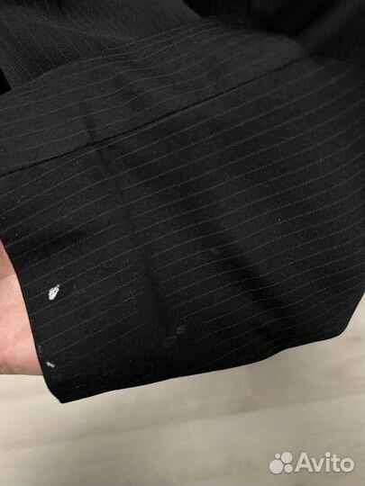 Пиджак на мальчика 158, черный в полосочку