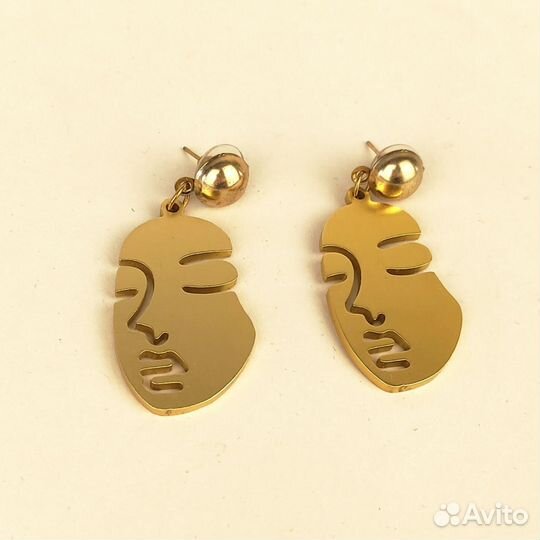 Серьги гвоздики face новые