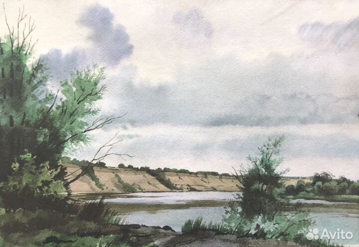 Картина «Пасмурный день на Дону» Акварель
