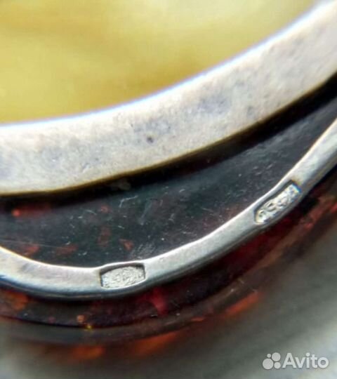 Подвеска янтарь серебро 875пр