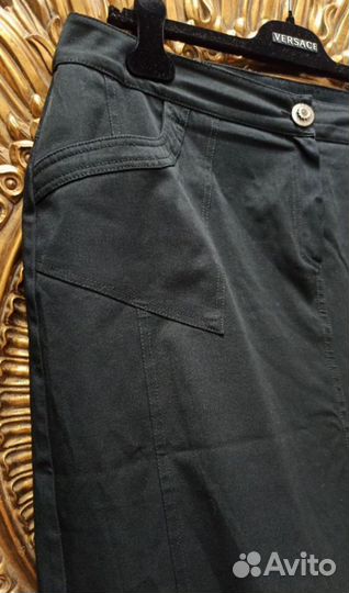 Юбка черная 52 -54 котон эластан италия