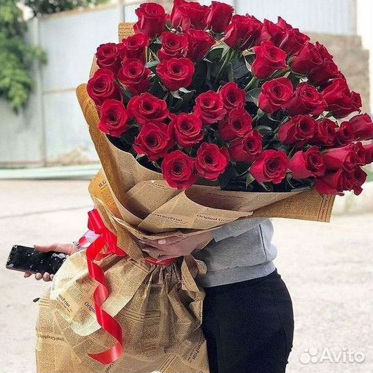 Розы Метровые 100 см доставка Москва