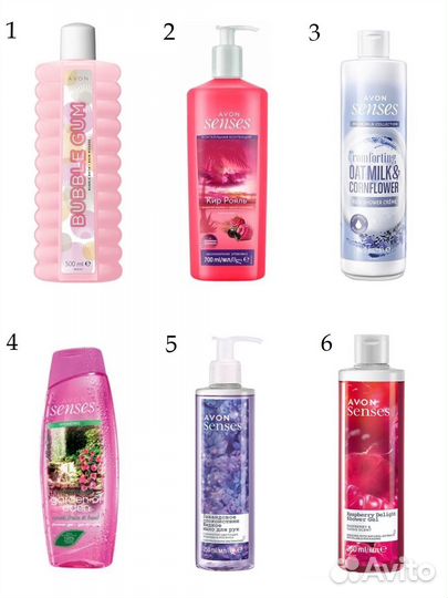 Шампуни, пены и гели для душа в ассортименте Avon