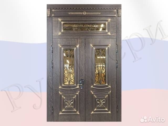 Двустворчатая металлическая дверь для улицы