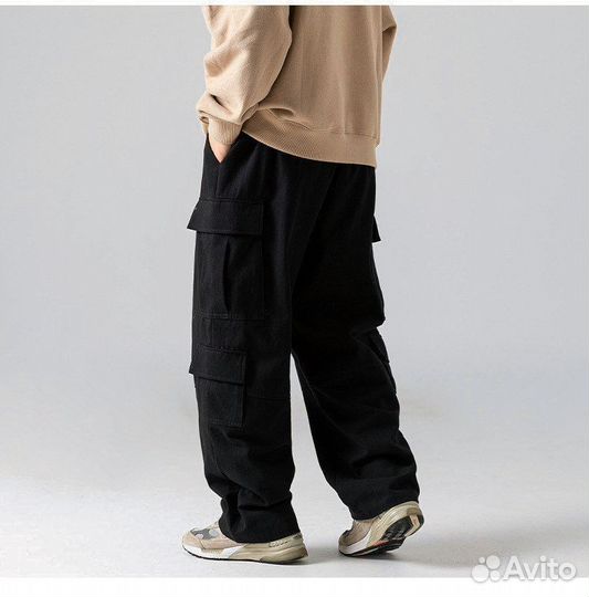 Брюки карго мужские женские чёрные