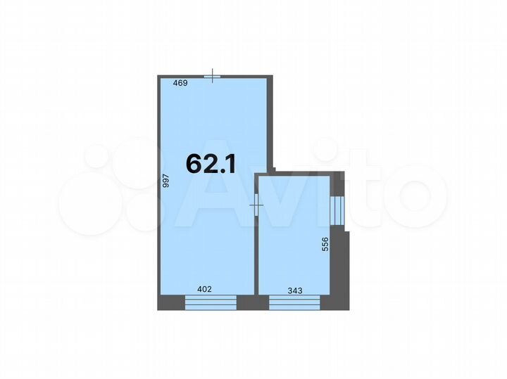Помещение с постоянным арендатором (62.10 кв.м.)