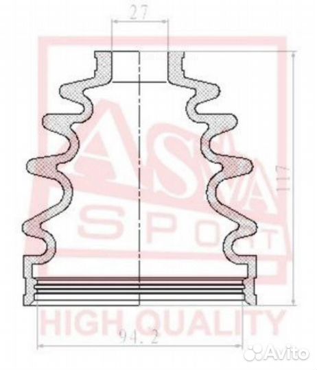 Asva asbt-T51 Пыльник шруса внешний (комплект без