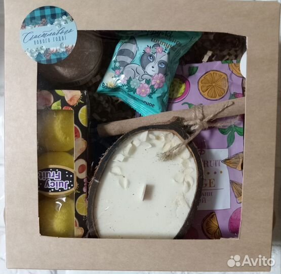 Подарочный набор с аромасвечой ручной работы
