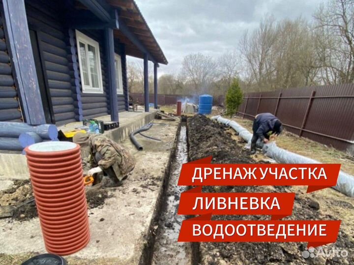 Дренаж участка, ливневка, водоотведение