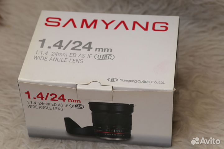 Объектив samyang 1.4/24 mm Canon