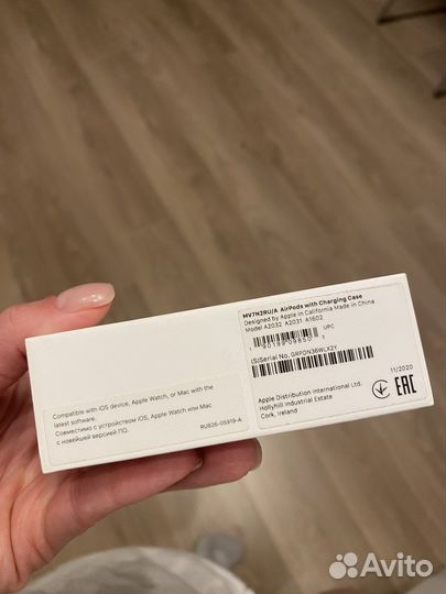 Коробка беспроводные наушники apple airpods