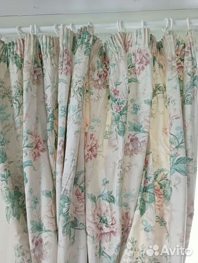 Шторы короткие на подкладе 2шт в английском стиле