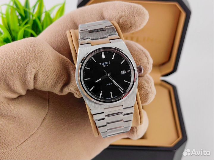 Часы женские tissot prx сапфир seico чёрные