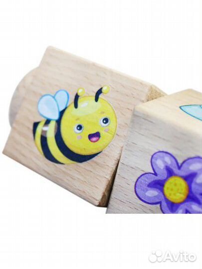 Деревянные кубики на оси Кто где живёт и что ест