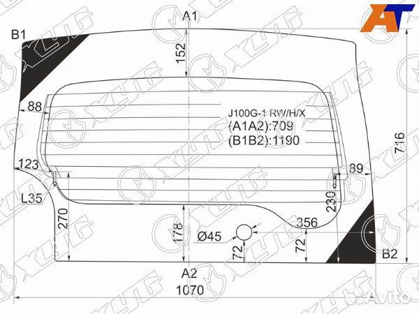 Стекло заднее toyota cami