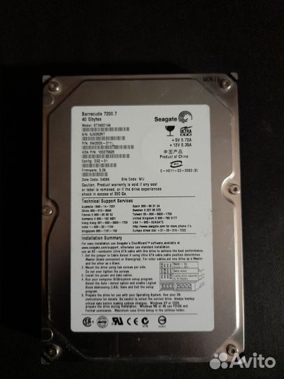 Жесткий диск ST340014A Barracuda 40 Гб (ATA, IDE)