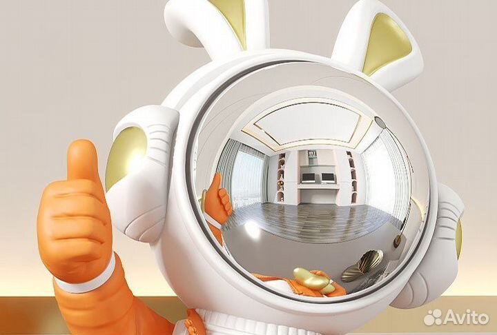 Статуэтка Заяц космонавт для интерьера