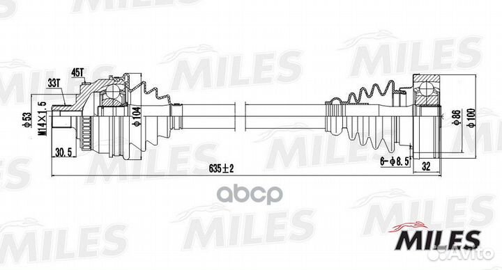 Привод в сборе правый audi A4/VW passat 1.6-1.8