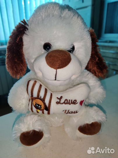 Плюшевая собака мягкая игрушка в отл состоянии