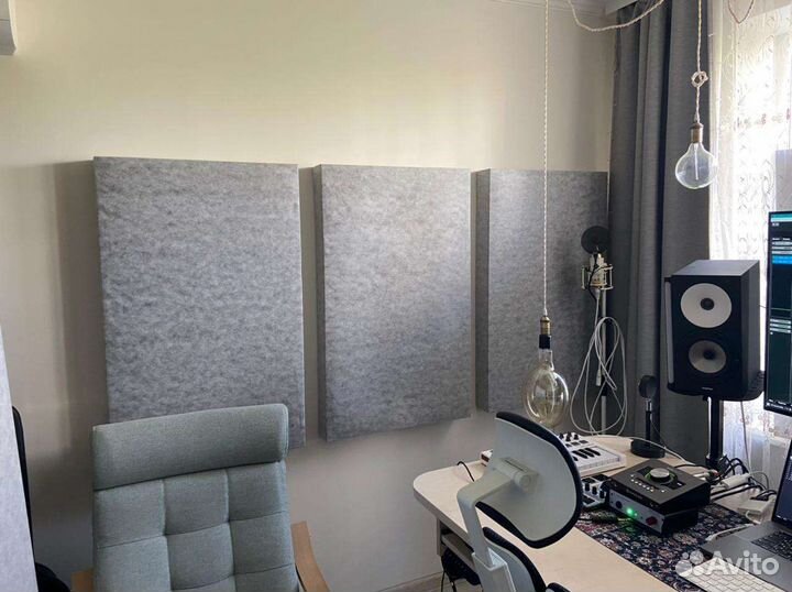 Акустические панели - доставка; 3шт, черн, кв10см