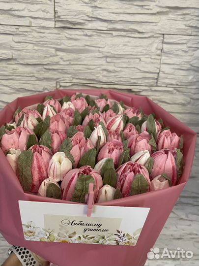 Букет из зефирных цветов/ цветы из зефира