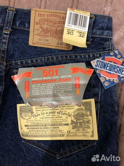 Мужские джинсы levis 501 0190 W30 L32