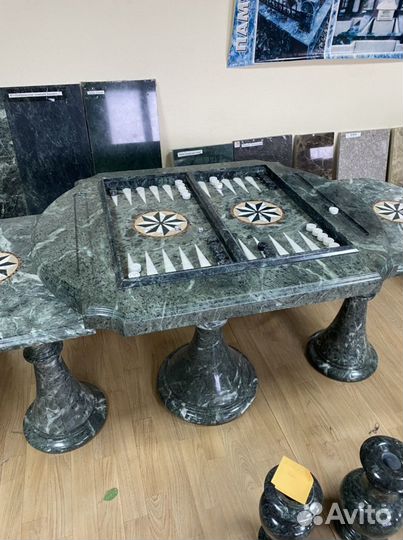 Стол Нарды из змеевика