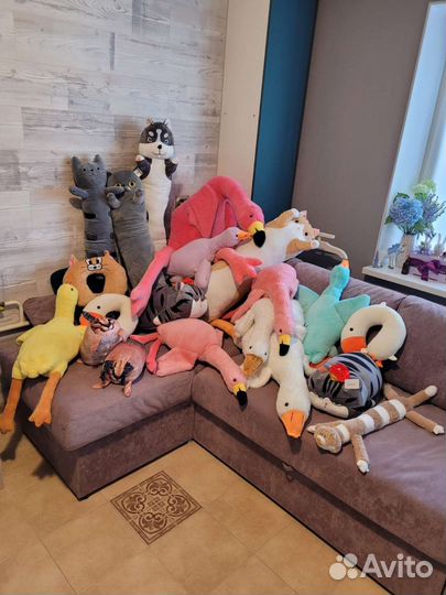 Гусь-обнимусь, фламинго, кот Батон, шлепа,подушки