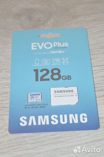 Карта памяти Samsung EVO Plus microsdxc, 128 гб