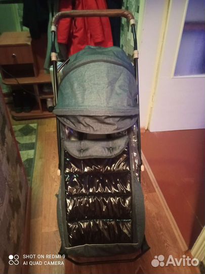 Детские санки коляска с колесами