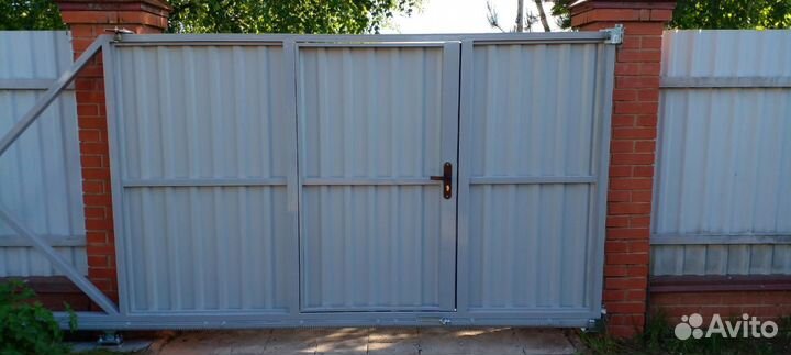 Откатные ворота с калиткой. Гарантия