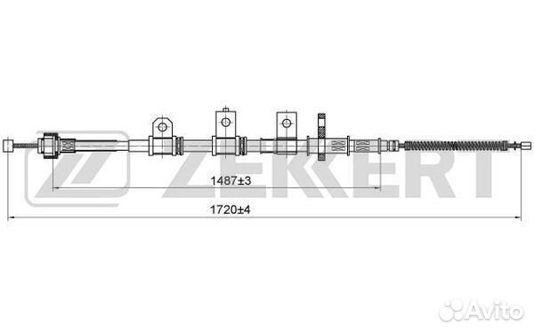 Трос стояночного тормоза задн. лев. Hyundai