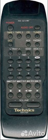 Пульт заменяющий Technics RAK-SU129WH